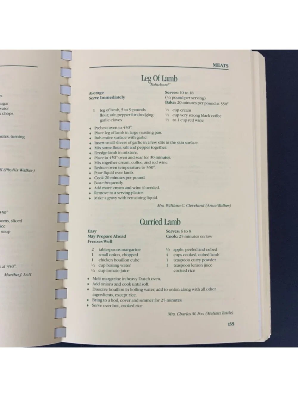 Charleston Receipts Repeats Cookbook By Junior League of Charleston 1992 Spiral
